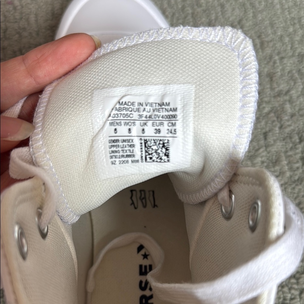 Converse All Star White Leather Platform Sneakers - Picture 4 of 4